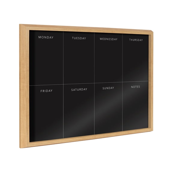 Kate and Laurel Blake This Week Framed Printed Glass Dry Erase Board by The Creative Bunch Studio, 18x24 Natural, Printed Glass Wall Décor