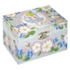 Fairy and Flowers Girl's Musical Jewelry Box Storage Case, Iridescent Metallic Finish, Swan Lake Tune