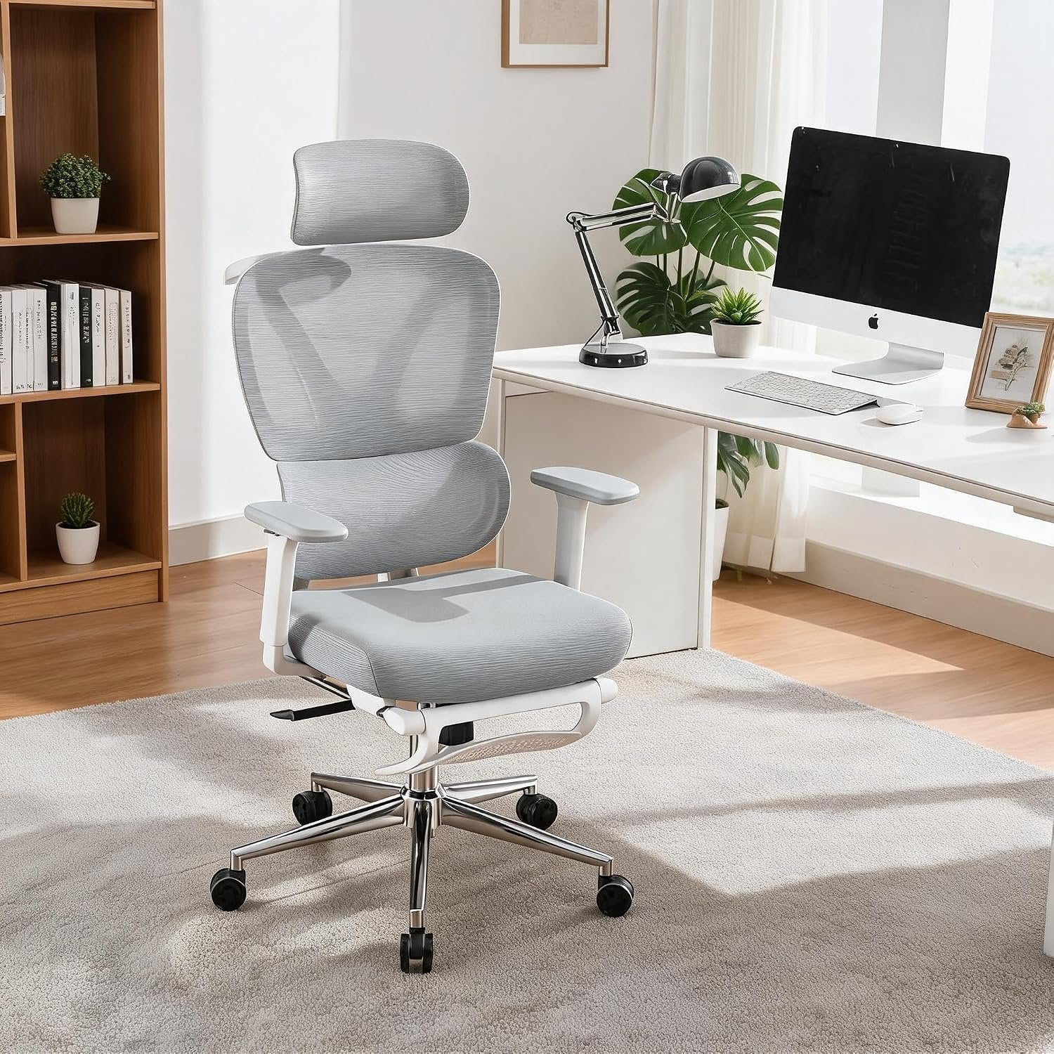 mesh office chair with footrest product