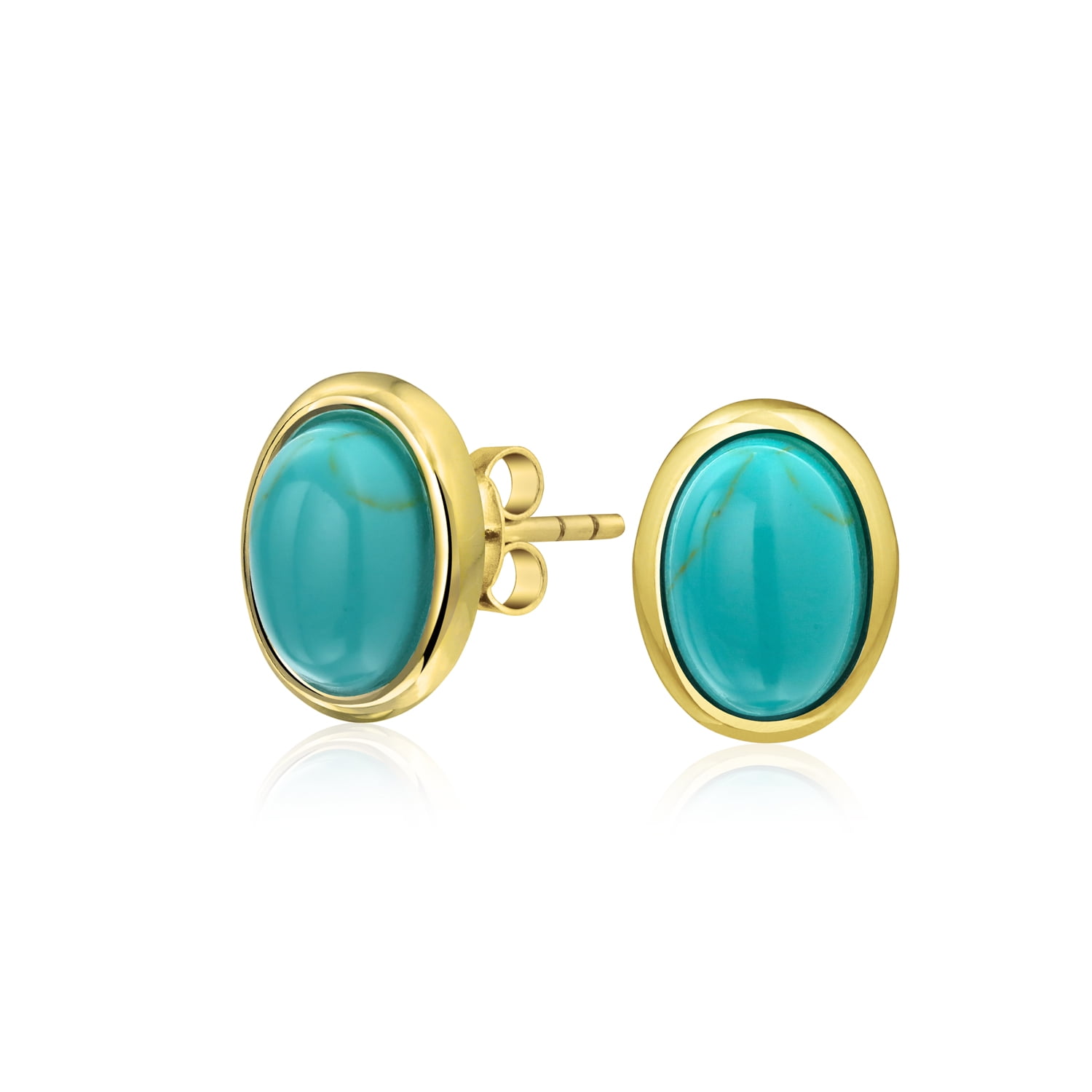 Blue Green Turquoise Earrings for Women 9ct Gold Earrings Dangle Drop Hooks 