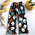 thumbnail image 7 of Women's Halloween Pajama Pants, Halloween Sweatpants Funny Pumpkin Print Wide Leg Harem Lounge Pants with Drawstring Elastic Waist Pajama Bottoms Sleepwear Matching Pajamas Halloween Christmas Gifts, 7 of 7