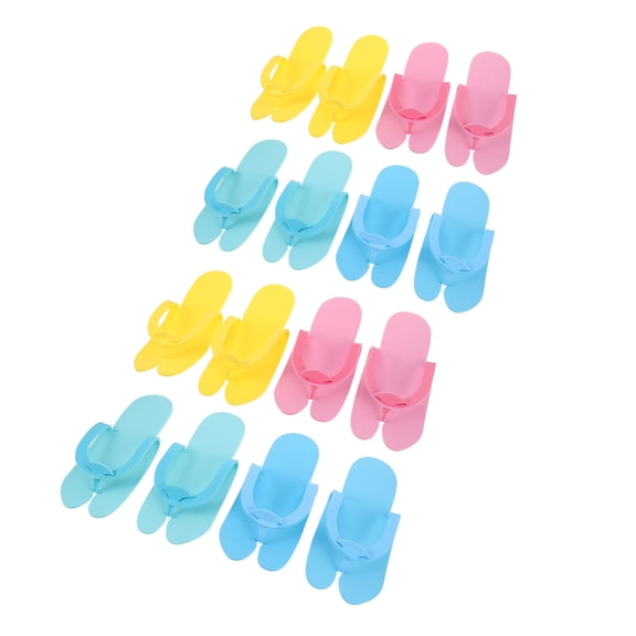 Raindrops 8 Pairs of Anti-Slip Colored Slippers for Spa Salon and Bathing Non-Skid and Practical Flip-Flops for Comfortable Wearing for Travel Use