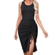 thumbnail image 1 of Vestido mini de verano para mujer, cuello cuadrado, ajustado, sin mangas, para fiesta de graduación o cóctel, 1 of 5