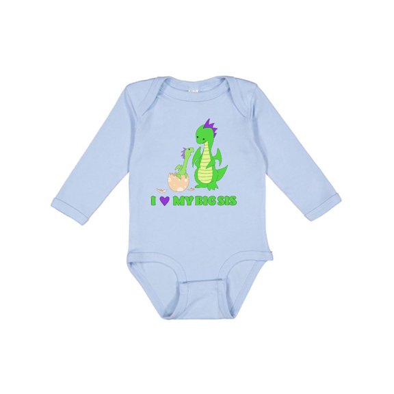 Inktastic I Love My Big Sis Boys or Girls Long Sleeve Baby Bodysuit