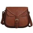 thumbnail image 4 of 12-Inch Full-Grain Leather Crossbody Tote Bag for Women, Vintage Shoulder Purse with Multiple Pockets, 4 of 6