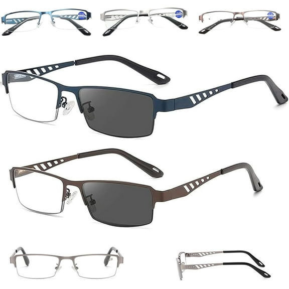 Ultra-Light Multi-focal Photochromic Reading Glasses, Plyarbour Intellireaders, Progressive Reading Glasses Men