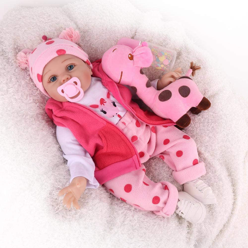10-Piece Gift Set for Children 3+ CHAREX Realistic Reborn Baby Dolls 18 inch Lifelike Weighted Toddler Girl Doll Soft Vinyl 