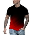thumbnail image 3 of T Shirts for Men Cotton Black 1/4 Short Sleeve Big and Tall Polo and Athletic Tshirts Lightweight Gradient Round Neck Casual Summer Vacation Basic Muscle Tee, 3 of 6