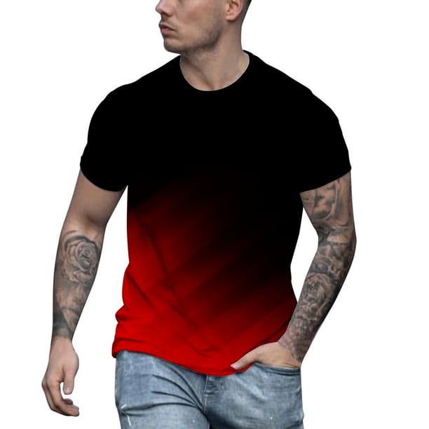Playeras Estampadas Para Hombre, Camiseta Informal De Manga Corta Con Cuello Redondo Y Estampado Pequeño A La Moda Con Personalidad Para Hombre