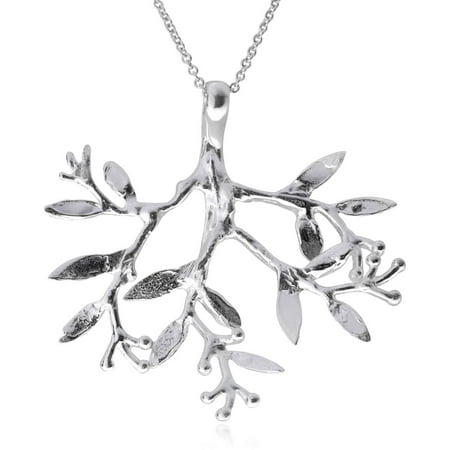 Brinley Co. Women's Sterling Silver Handmade Botanical Pendant Fashion Necklace