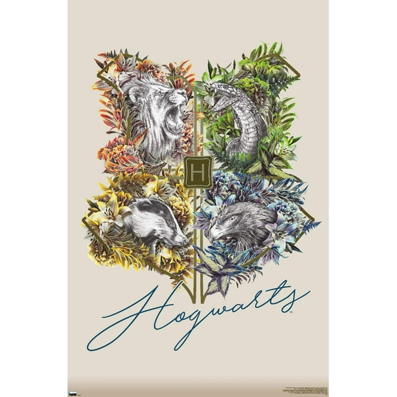 The Wizarding World: Harry Potter - Flower House Crest Wall Poster, 22.375" x 34"