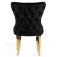 thumbnail image 6 of Furniture of America Vera Glam Nailhead Trim Dining Chairs, Black and Gold (Set of 2), 6 of 15