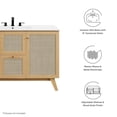 thumbnail image 2 of Single Sink Vanity Cabinet, White Oak, Wood, Hotel Bedroom Bathroom, Modern Contemporary HB36312, 2 of 15
