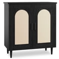 thumbnail image 2 of Modern Rattan Sideboard Buffet Cabinet Set of 1, Sturdy Wood Legs, Entryway Storage, Accent Wooden Console Table for Living Room, Hallway, or Kitchen, Space-Saving, 2 of 8