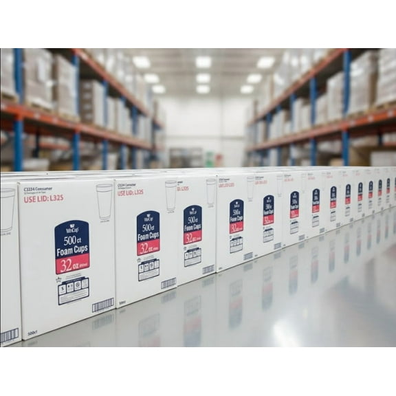 🤍 WinCup Foam Drink Cups, White – 32 oz (500 COUNT) LIMITED EDITION