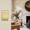 thumbnail image 3 of Rio Salto BRASS Signature Collection MIDSIZE Metal Duplex Gold Outlet Cover or Light Switch Mid Size Wall Plate Single Duplex Receptacle Wallplate Covers 1 Gang Single Gang Brushed Brass 8-Pack, 3 of 8