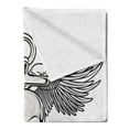 thumbnail image 2 of Anchor Soft Flannel Fleece Throw Blanket, Skull with Anchor and Eagle Wings Freedom Devil Sea Hunter Skeleton Myth Graphic, Cozy Plush for Indoor and Outdoor Use, 70" x 90", Grey White, by Ambesonne, 2 of 5
