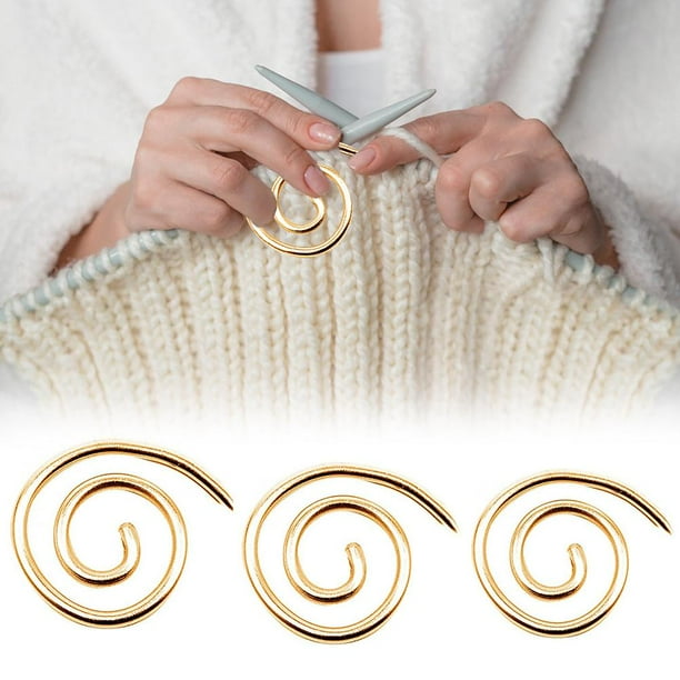 Aguja de tejer con cable en espiral, aguja de cable de acero inoxidable, alfiler para chal para hilo, costura, tejer, agujas de tapiz dobladas, soportes para puntadas de aguja con cable en espiral