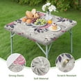 thumbnail image 4 of Square Tablecloth with Elastic Edges 34 * 34 Inch Pioneer Waterproof Pink Flower Crown Peony Table Cover Washable Indoor and Outdoor for Party Kitchen Dinner Banquet Patio Picnic, 4 of 6
