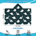 thumbnail image 2 of Black Dinosaurs Silhouette Pattern Hooded Bath Towel，50"x30" for Ages 3 To 12 Kids, Quick Dry Lightweight Soft Microfiber Hood Beach Towel Cover Up for Kids, 2 of 7