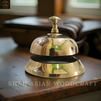 Antique Solid Brass Desk Bell - Hotel Reception, Counter & Service Call Bell