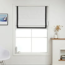 100% Blackout Cordless Roman Shades with Ribbon Border, Premium Blind for Windows