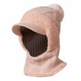thumbnail image 5 of DJN Women's 3-in-1 Knit Hat Scarf Set Color Block Winter Neck Warmer Outdoor Windproof Cold Weather Hat Pink One Size, 5 of 6