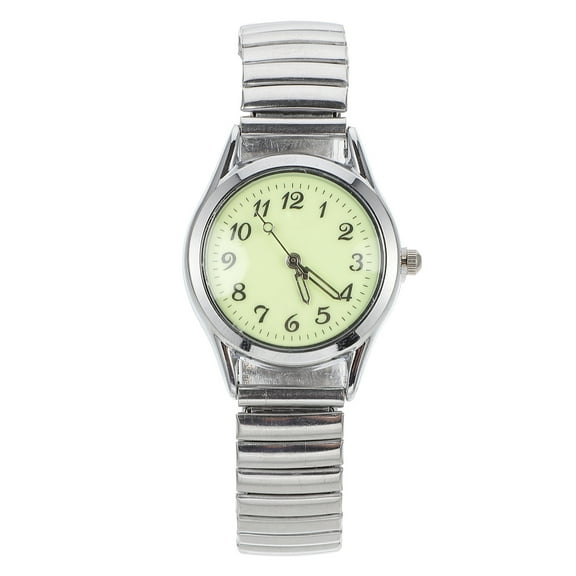 FENGGUIQU Digital Wristwatch with Stainless Steel Stretch Band for Elderly, Stylish Casual Watch, and Comfortable Design