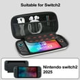 thumbnail image 4 of Étui de Transport pour Nintendo Switch 2, Coque Rigide et Étui de Voyage Portable Imperméable avec 2 Protecteurs d'Écran, Sac de Rangement pour Accessoires de Jeu, Argent, 4 of 7