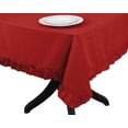 thumbnail image 5 of Vargottam Ruffle Tablecloth Kitchen Dining Tabletop Cover Decoration Cotton Solid Table Cover Square,Red,54 x 54 Inches, 5 of 7