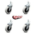 thumbnail image 2 of 3 Inch Thermoplastic Rubber Wheel 1/2 Inch Threaded Stem Caster Set of 4 SCC, 2 of 2