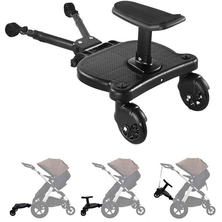 Buggy Board with Seat Universal, Adjustable Size Stroller Glider Board  Suitable for Most Brands of Strollers, Holds Children Up to 55lbs 