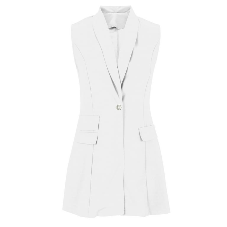 YYDGH Women's Long Sleeveless Blazer Jacket Trench Vest
