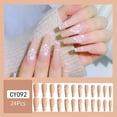 thumbnail image 3 of FCOGIN Long Coffin False Nail, Acrylic Nail, Press on Nail, Orange, Milk Tea, Butterfly, 24 Pieces, 3 of 5