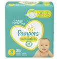 Pampers Swaddlers Diapers, Soft and Absorbent, Size 3, 26 Ct - Walmart.com