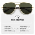 thumbnail image 3 of Ray-Ban RB3683 Square Shaped Non-Polarized Sunglasses for Men & Women - Includes Official RAYBAN Eyewear Kit - Ideal Formal & Casual Wear Sunglasses - G-15 Green Lens, 3 of 7