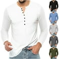 thumbnail image 2 of Qingpeng Men's Long Sleeve Shirts 7-Button Fall Casual Loose Cotton T-Shirts Moisture Wicking Basic Tops, 2 of 6