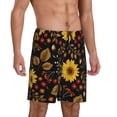 thumbnail image 2 of Gaeub Fall Sunflowers Leaves Printed Men's Short Pajama Pants, Lightweight Lounge & Sleep Bottoms Keep You Cool - 3X-Large, 2 of 9