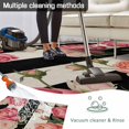 thumbnail image 5 of Flower Stripes Outdoor Rug 5x7 Ft - Reversible Patio Rug Outdoor Camping Rugs, Black White Geometric Pink Rose Floral Washable Indoor Outdoor Area Rugs, Non-Slip Outdoor Carpet Runner for Deck/Porch, 5 of 8