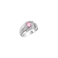 thumbnail image 3 of RYLOS Mens Rings 14K White Gold Ring 6X4MM Oval Shape Gemstone & Diamond Ring Pink Ice October Birthstone Rings For Man Gold Rings Size 10, 3 of 7