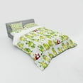 thumbnail image 3 of Nursery Duvet Cover Set, Frogs in Different Positions Funny Happy Expressions Faces Toads Cartoon, Bedding Set with Shams and Fitted Sheet, 3 Sizes, by Ambesonne, 3 of 3