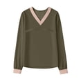 thumbnail image 6 of Only Moment Green Dressy Casual Long Sleeve Fall Fashion Tops V Neck 2026 Fall Casual Loose Henley Tops Basic Tees Winter Clothes XL, 6 of 6