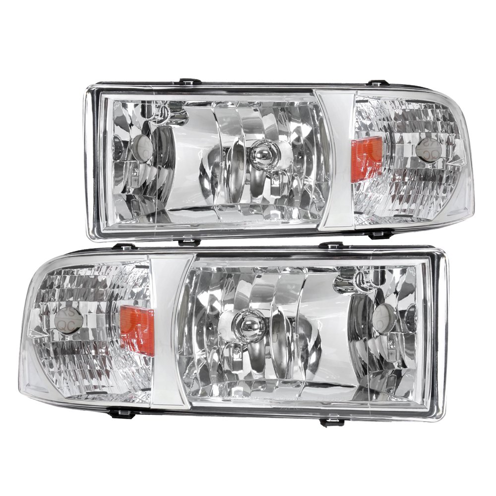 SpecD Tuning 1Pc Chrome Housing Clear Lens Headlights for 19942001