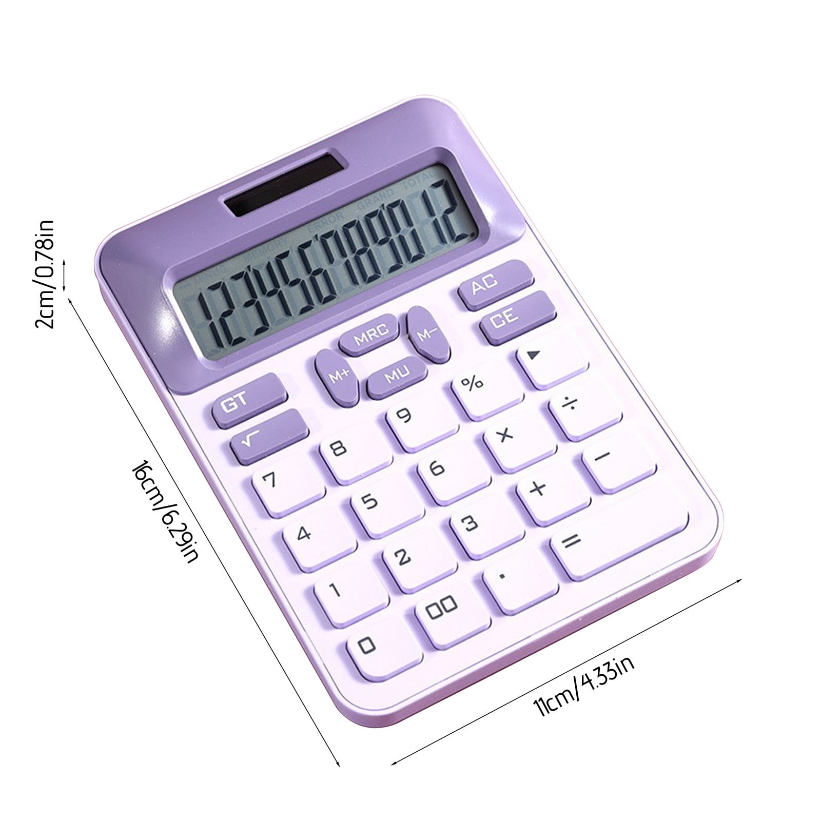 Yannianjz 4Pcs Solar Powered 12 Digit Calculator, Dual Power Battery Backup, Large Button Portable Calculator for Study, Business, Office Use