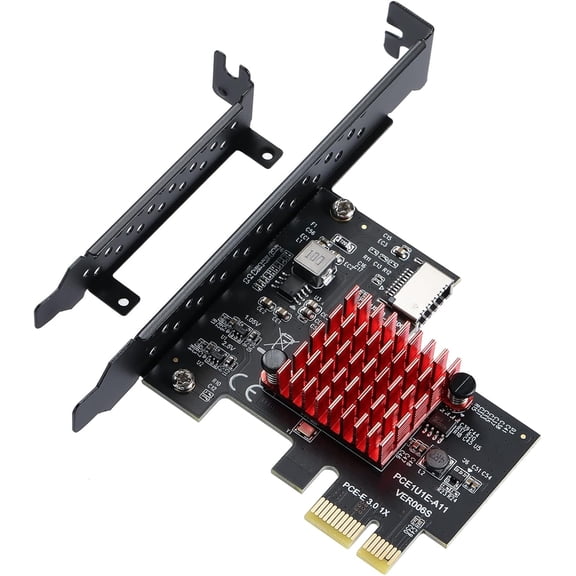 MZHOU PCIe USB Card, PCI-E 1X to USB3.1 A-Key Gen2 Front Type-C Expansion Card,10Gbps Type-E Internal Front Panel Connector Riser Card,PCI Express 3.0 X1 Adapter for Desktop PCs (ASM3142)