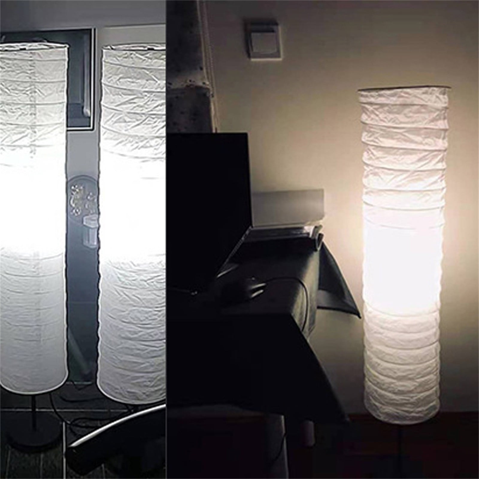 Paper Floor Lamp Shade, Foldable Paper Lamp Shade with Hyperlink Image, for Living Room Bedroom Office -