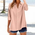 thumbnail image 5 of Weiqiqre Womens Tank Tops Button Up Shirts for Women Long Sleeve Summer Shirt Collared Blouse Linen Tops, 5 of 8