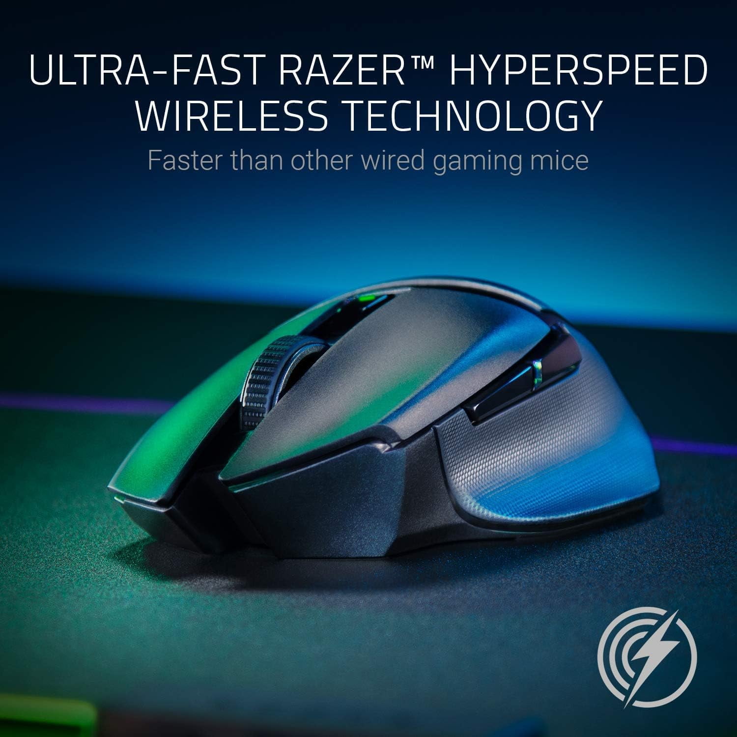 Razer Basilisk X HyperSpeed Wireless Gaming Mouse for PC, 6 Buttons, 2.4GHz, Bluetooth, Black