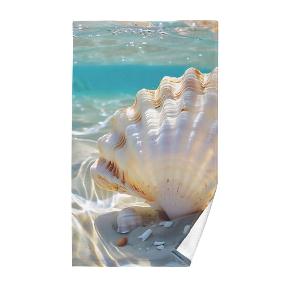 Sea Shell in Sea Cotton Face Towels Absorbent Hand Towel Soft Bathroom Towel for Kitchen Hotel Decoration