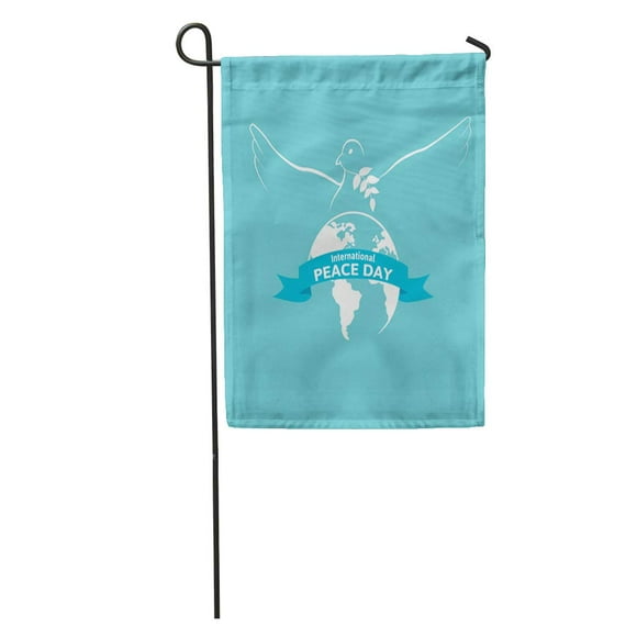 POGLIP Blue World International Peace Day Dove Bird Celebration Earth Faith Garden Flag Decorative Flag House Banner 12x18 inch